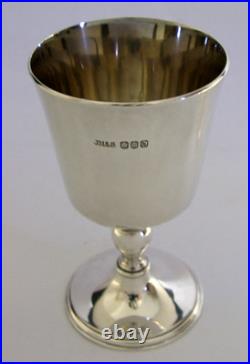 176g SCOTTISH STERLING SILVER HAWES NAYLOR FAMILY GOAT CRESTED WINE GOBLET 1978