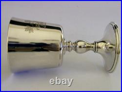 176g SCOTTISH STERLING SILVER HAWES NAYLOR FAMILY GOAT CRESTED WINE GOBLET 1978