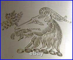 176g SCOTTISH STERLING SILVER HAWES NAYLOR FAMILY GOAT CRESTED WINE GOBLET 1978