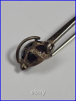 1870 Victorian Joseph Cook & Son Scottish Sterling Silver Broad Sword Brooch