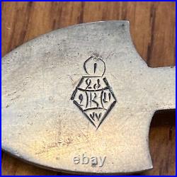 1880s Scottish Sterling Silver basket hilt broad shield sword brooch U