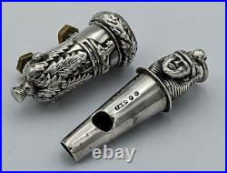 1883 Scottish Regiment Victorian Sterling Silver Officers Whistle