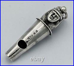 1883 Scottish Regiment Victorian Sterling Silver Officers Whistle
