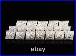 19 Scottish Thistle Sterling Silver Kilt Jacket Buttons, Hamilton & Inches 1953