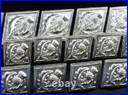 19 Scottish Thistle Sterling Silver Kilt Jacket Buttons, Hamilton & Inches 1953