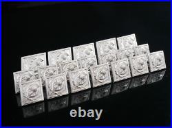 19 Scottish Thistle Sterling Silver Kilt Jacket Buttons, Hamilton & Inches 1953