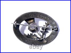 1949 Silver SCOTTISH Brooch Thistle Design & Amethyst Faceted Cut Glass #LVT