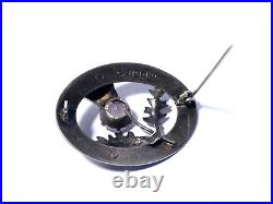 1949 Silver SCOTTISH Brooch Thistle Design & Amethyst Faceted Cut Glass #LVT
