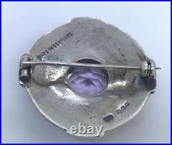 1967 Amethyst Scottish Brooch 925 Sterling Silver Vintage Amethyst Silver Brooch