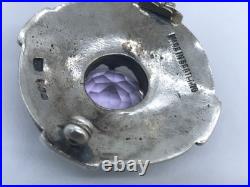 1967 Amethyst Scottish Brooch 925 Sterling Silver Vintage Amethyst Silver Brooch