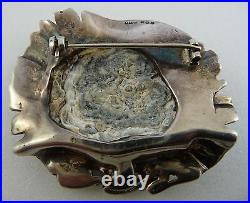 1975 Ola Gorie One Off Silver Brooch Pin Druzy Quartz Stone Scottish
