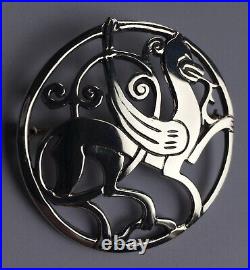1989 Vintage Scottish Silver Quendale Shetland Brooch Nordic Harness Ornament