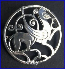 1989 Vintage Scottish Silver Quendale Shetland Brooch Nordic Harness Ornament