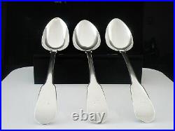 3 Scottish Antique Sterling Silver Table Serving Spoons, John Graham 1813