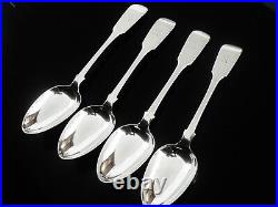 4 Large Scottish Antique Sterling Silver Serving Spoons, GLASGOW 1850