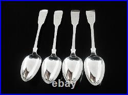 4 Large Scottish Antique Sterling Silver Serving Spoons, GLASGOW 1850