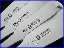 4 Large Scottish Antique Sterling Silver Serving Spoons, GLASGOW 1850