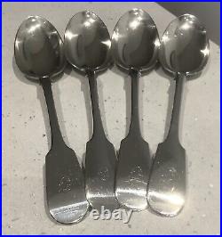 4 Scottish Provincial Sterling Silver Table Spoons. J McKay. Edinburgh 1862. 277g