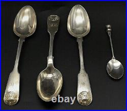 4 Vintage Scottish Solid Sterling Silver Spoons
