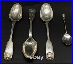 4 Vintage Scottish Solid Sterling Silver Spoons