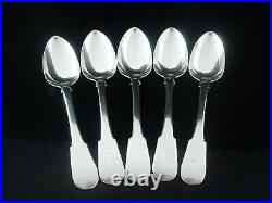 5 Large Scottish Antique Sterling Silver Serving Spoons, William Marshall 1823