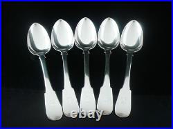 5 Large Scottish Antique Sterling Silver Serving Spoons, William Marshall 1823