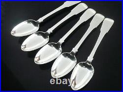 5 Large Scottish Antique Sterling Silver Serving Spoons, William Marshall 1823
