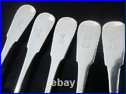 5 Large Scottish Antique Sterling Silver Serving Spoons, William Marshall 1823