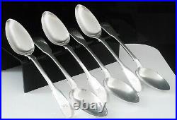 6 Antique Scottish Sterling Silver Dessert Spoons, William Forrest & Co 1831