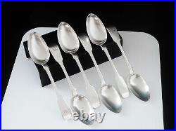 6 Antique Scottish Sterling Silver Dessert Spoons, William Forrest & Co 1831