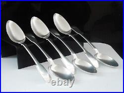6 Antique Scottish Sterling Silver Dessert Spoons, William Forrest & Co 1831