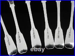 6 Antique Scottish Sterling Silver Dessert Spoons, William Forrest & Co 1831