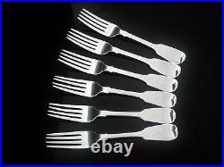 6 Antique Scottish Sterling Silver Dinner Table Forks, William Marshall 1858