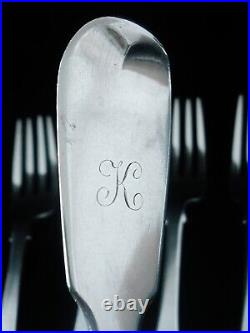 6 Antique Scottish Sterling Silver Dinner Table Forks, William Marshall 1858