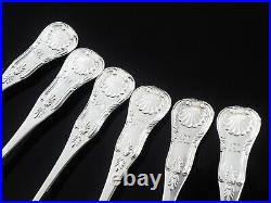 6 Antique Scottish Sterling Silver Egg Spoons, Edinburgh 1862, James McKay