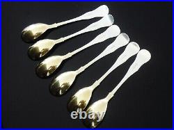 6 Antique Scottish Sterling Silver Egg Spoons, Edinburgh 1862, James McKay