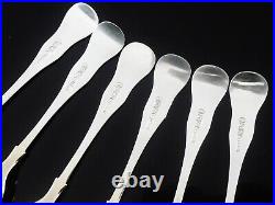 6 Antique Scottish Sterling Silver Egg Spoons, Edinburgh 1862, James McKay