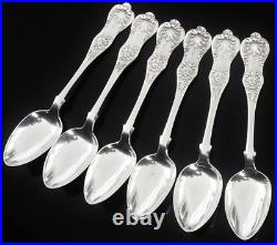 6 Antique Scottish Sterling Silver Teaspoons, Robert Scott, Glasgow 1856 1858