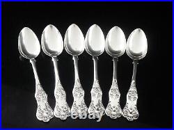 6 Antique Scottish Sterling Silver Teaspoons, Robert Scott, Glasgow 1856 1858