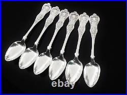 6 Antique Scottish Sterling Silver Teaspoons, Robert Scott, Glasgow 1856 1858