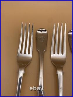 6 FAB SCOTTISH STERLING SILVER TABLE FORKS WILLIAM IV 1835, ANDREW WILKIE 497g