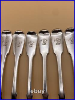6 FAB SCOTTISH STERLING SILVER TABLE FORKS WILLIAM IV 1835, ANDREW WILKIE 497g