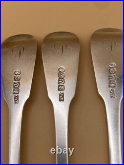 6 FAB SCOTTISH STERLING SILVER TABLE FORKS WILLIAM IV 1835, ANDREW WILKIE 497g