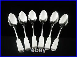 6 Immaculate Antique SCOTTISH Sterling Silver Teaspoons, GLASGOW 1857
