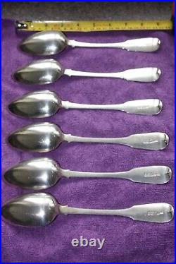 6 Large Georgian Scottish sterling Silver Spoons Edinburgh 1825