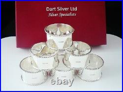 6 NEW Scottish Sterling Silver Napkin Rings in Case, Dart Silver Ltd 2020