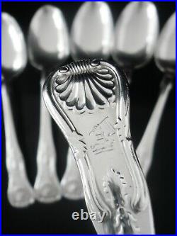 6 Scottish Antique Sterling Silver Dessert Spoons, CRESTED, Elder & Co 1835