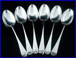 6 Scottish Antique Sterling Silver Dessert Spoons, GLASGOW 1896, Lawson & Co