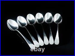 6 Scottish Antique Sterling Silver Dessert Spoons, GLASGOW 1896, Lawson & Co