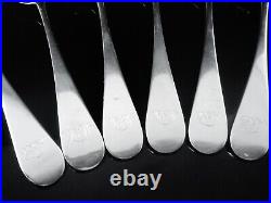 6 Scottish Antique Sterling Silver Dessert Spoons, GLASGOW 1896, Lawson & Co